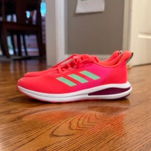 Adidas Kids' Bright Pink Sneakers FortaRun with Green Stripes
